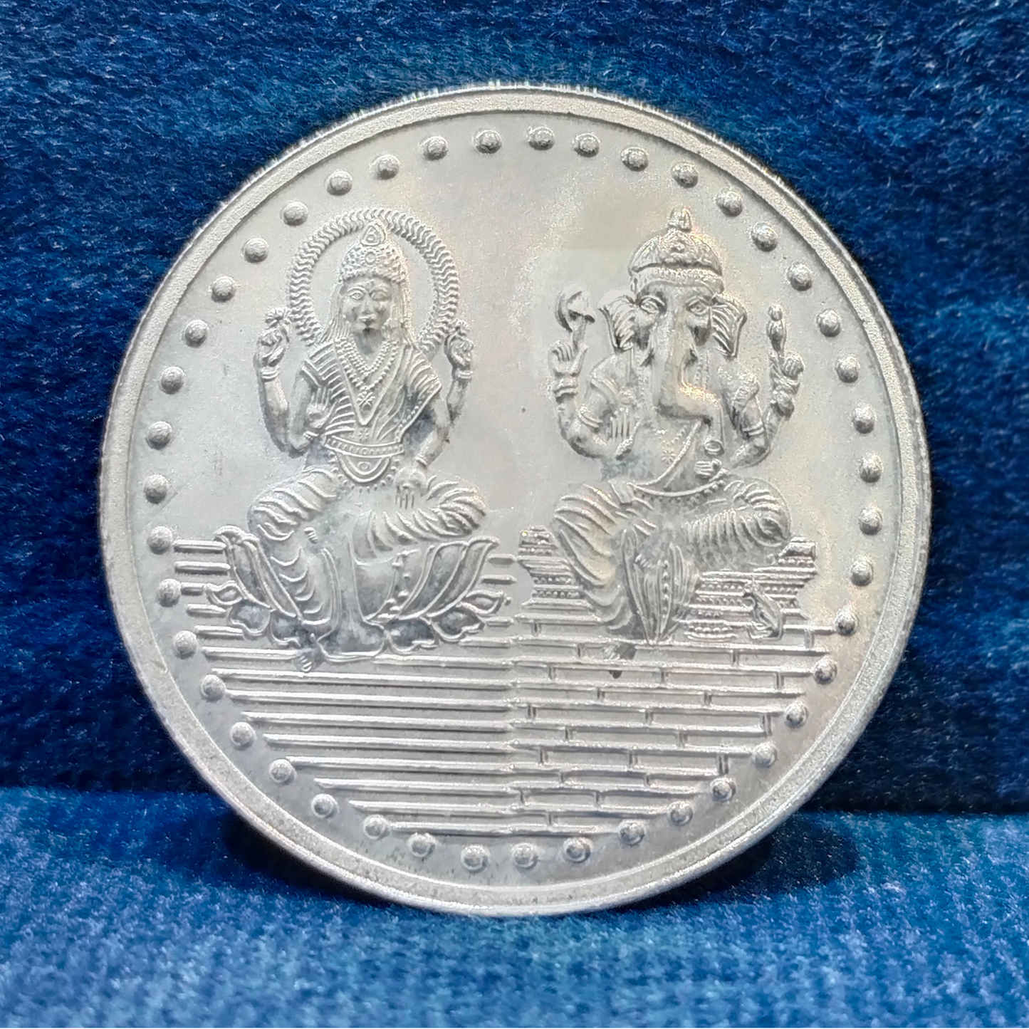 Divine Silver Lakshmi & Ganesh Ji Silver Coin