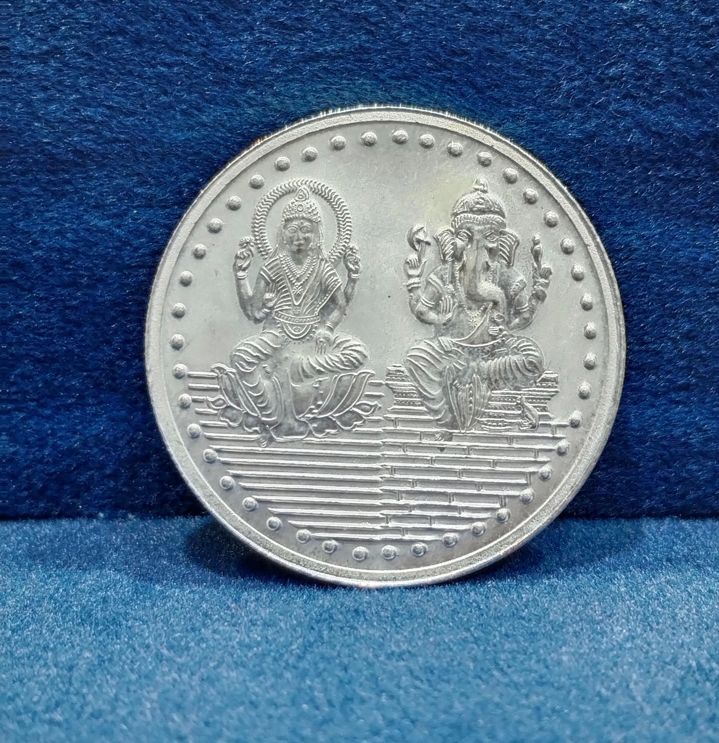 Divine Silver Lakshmi & Ganesh Ji Silver Coin