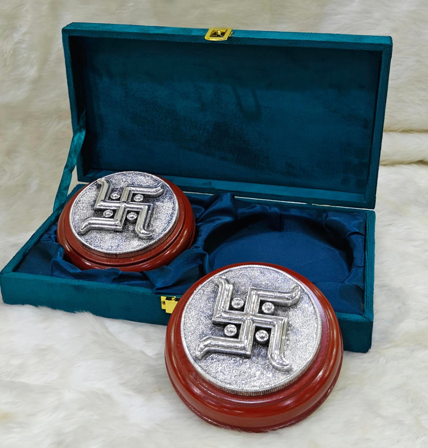 Silver Swastik Decorative Set