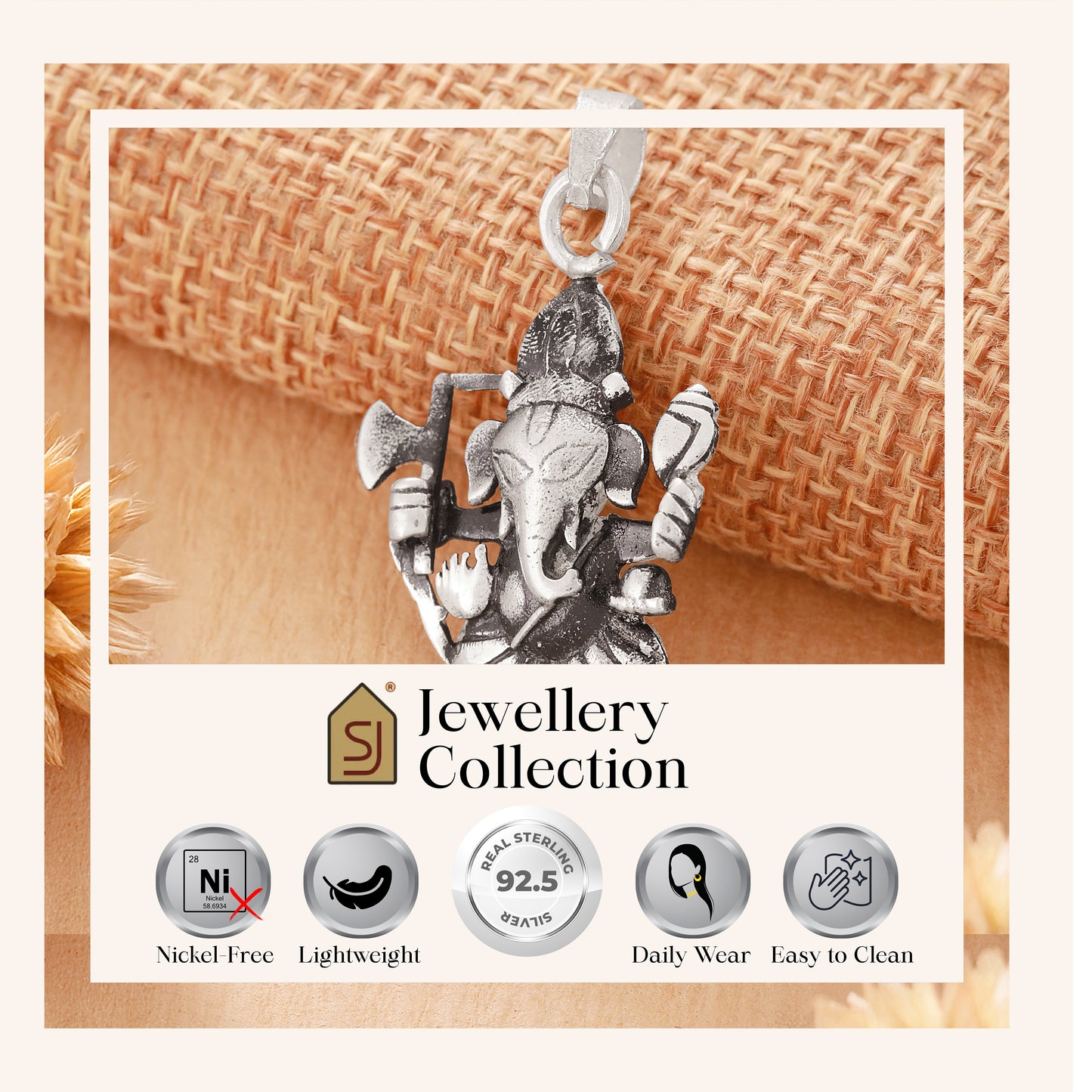 925 Silver Ganesh ji Pendant