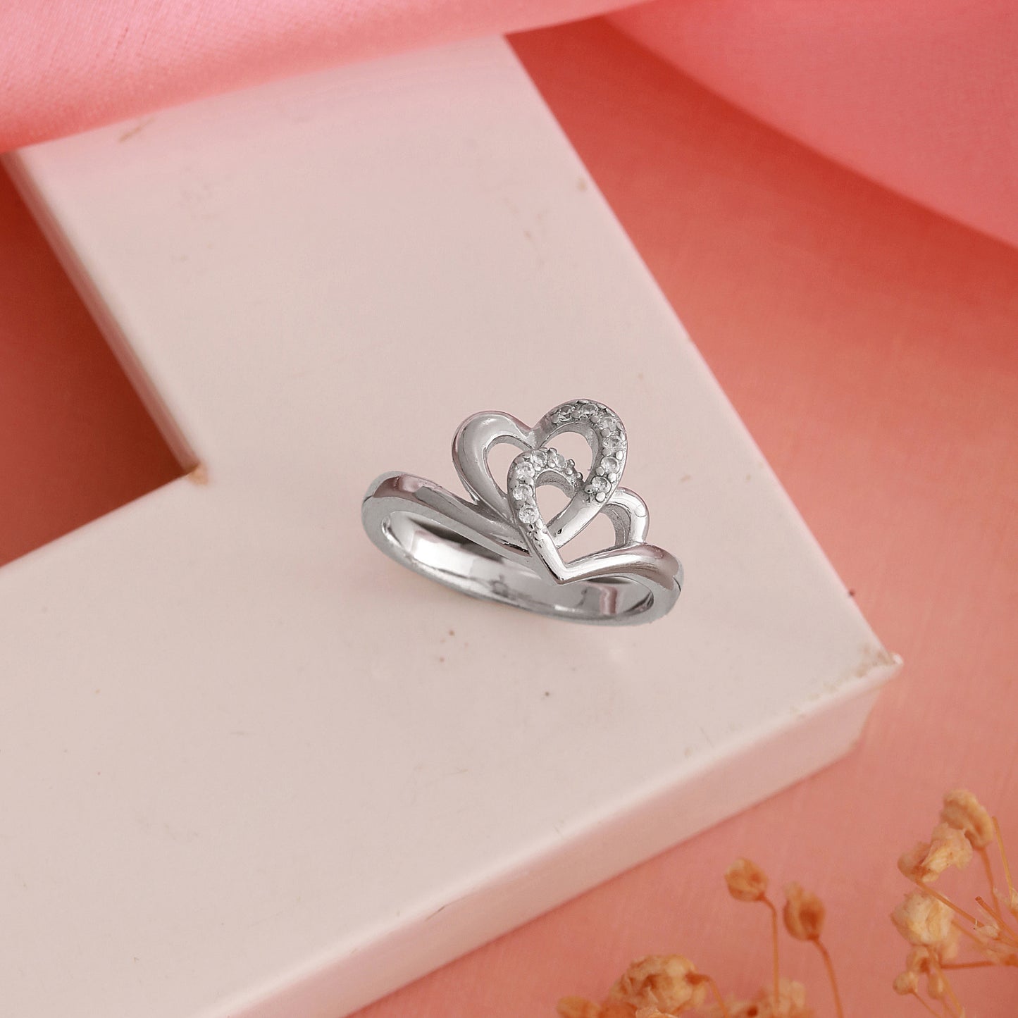 Entwined Hearts 925 Sterling Silver Ring