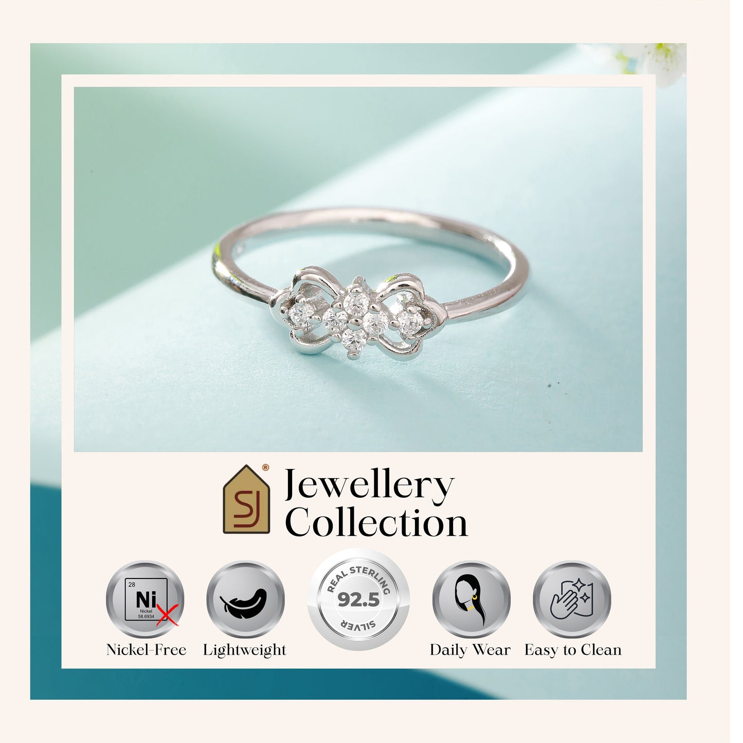 CZ Studded 925 Silver Ring