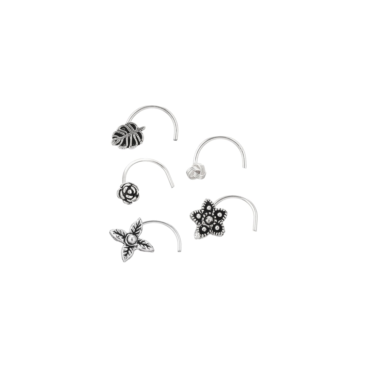 925 Silver Wire Nosepin - Set of 5