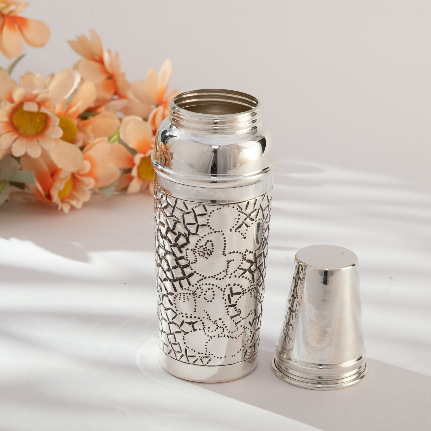 Mickey Mouse Engraved Stunning Silver Bottle