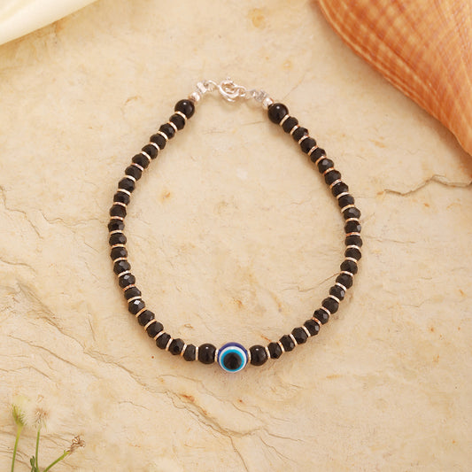 925 Black Beaded Sterling Silver Bracelet