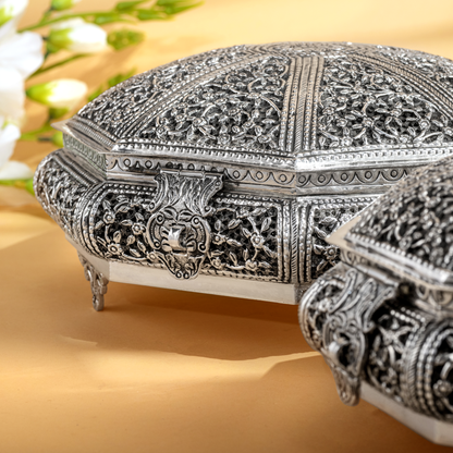 Attractive Nakshi Antique Silver Dry Fruit Boxes