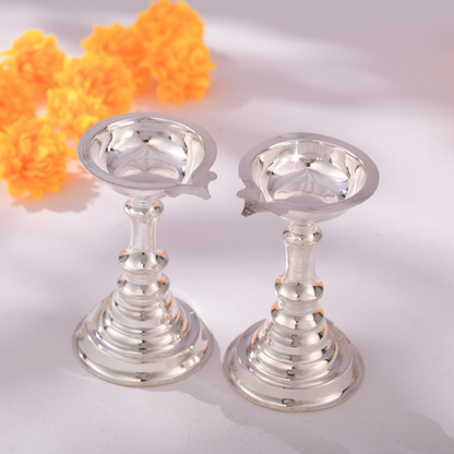 Handcrafted Pure Silver Diya Set