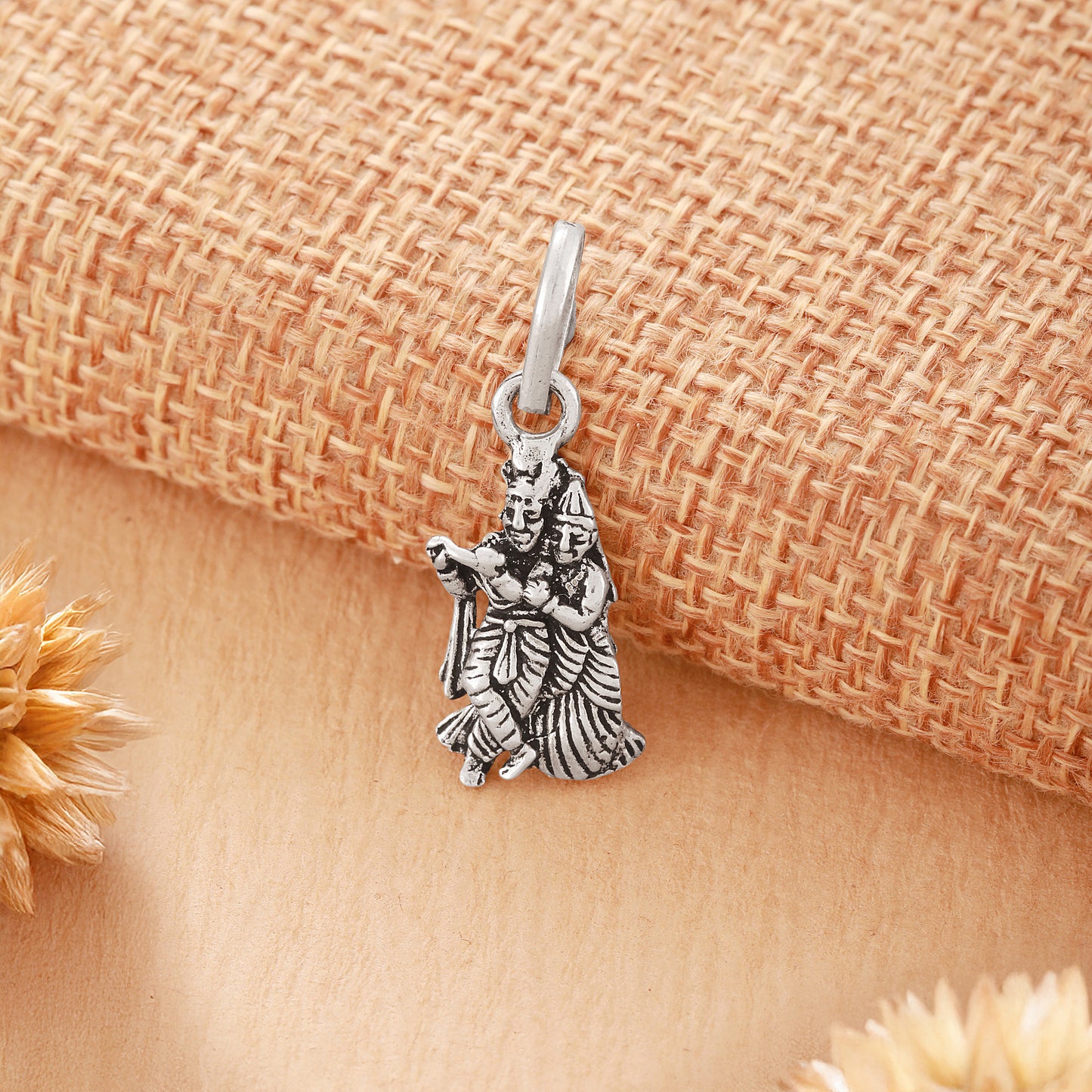 925 Sterling Silver Radha Krishna Pendant