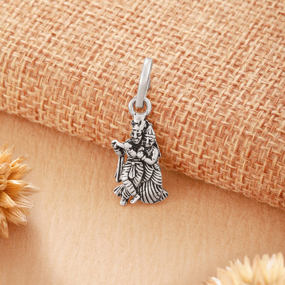 925 Sterling Silver Radha Krishna Pendant