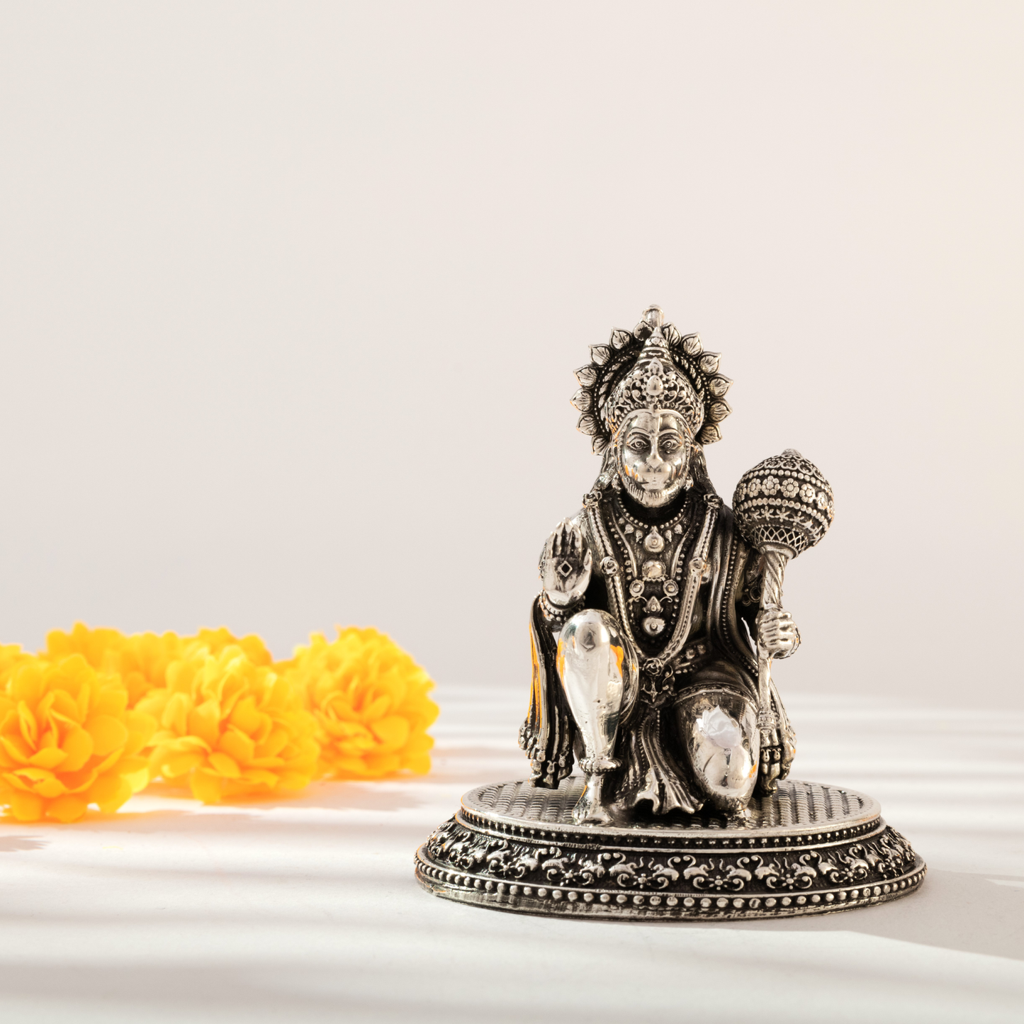 Antique Finish Silver Hanuman Idol