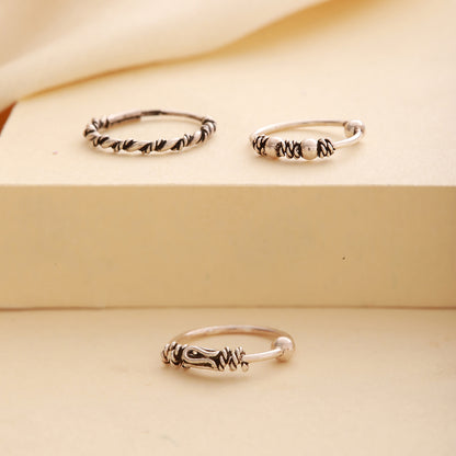 925 Sterling Silver Nosering - Set of 3