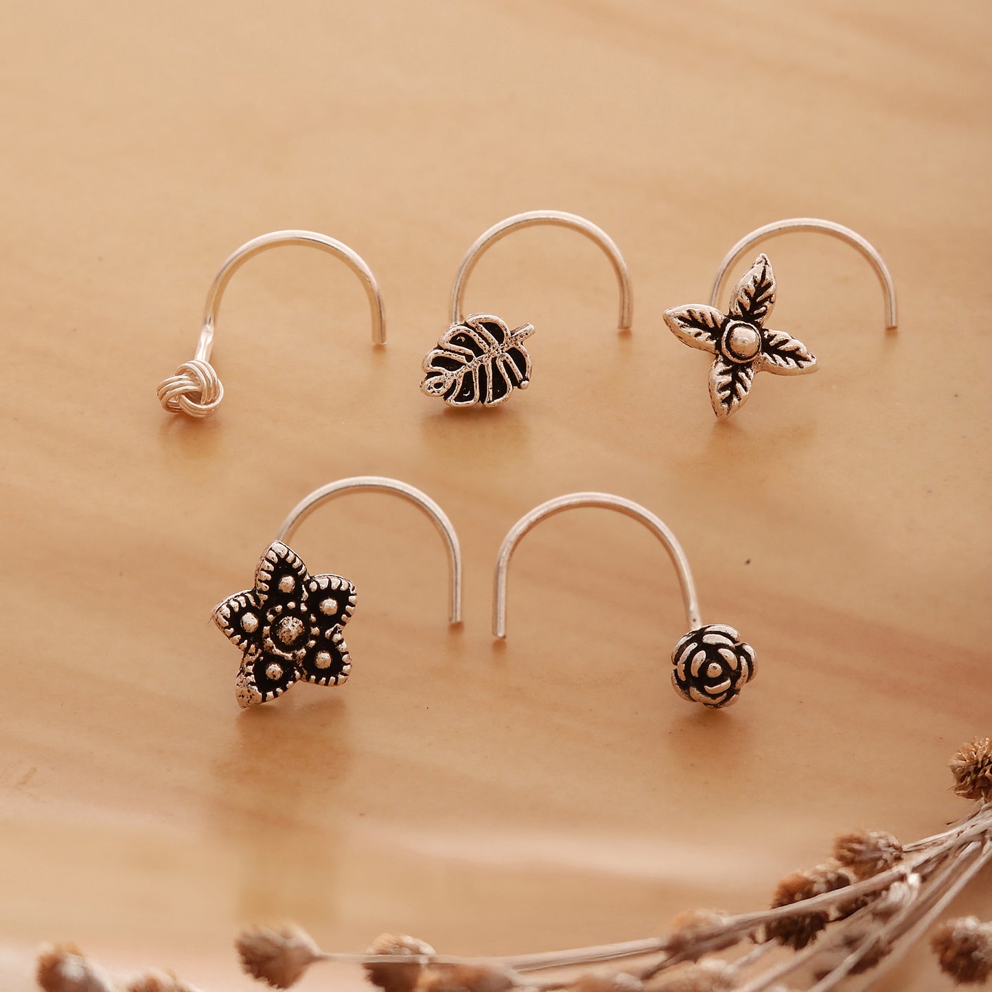 925 Silver Wire Nosepin - Set of 5