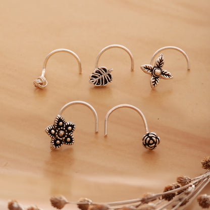 925 Silver Wire Nosepin - Set of 5