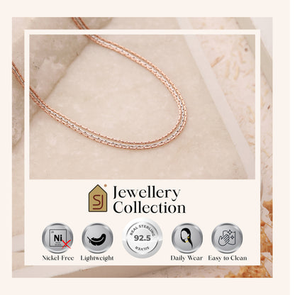 925 Two-tone Rose Gold Silver Chain