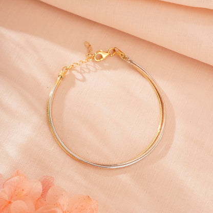 925 Silver Three-tone Bracelet