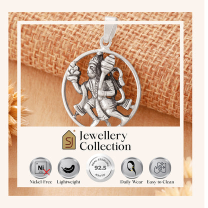 925 Silver Bajrangbali Pendant