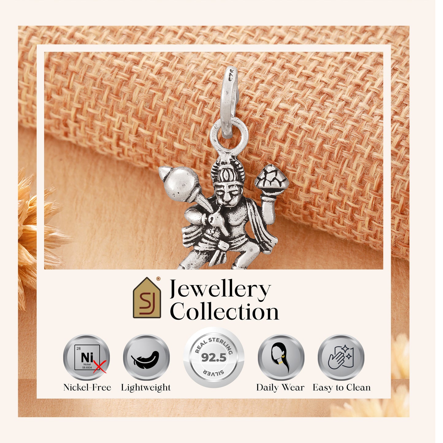 Sterling Silver Bajrangbali Locket