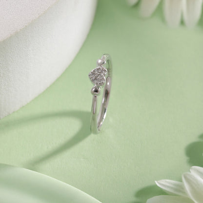 925 Silver Ring with Delicate Hearts