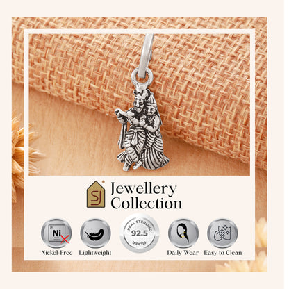 925 Sterling Silver Radha Krishna Pendant