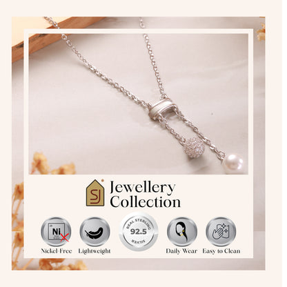 Pearl Locket & Chain in 925 Silver