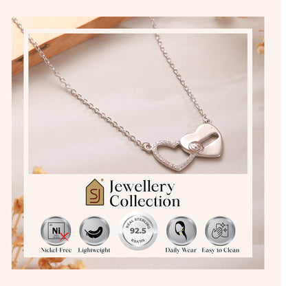 Sterling Silver Entwined Hearts Locket with Chain