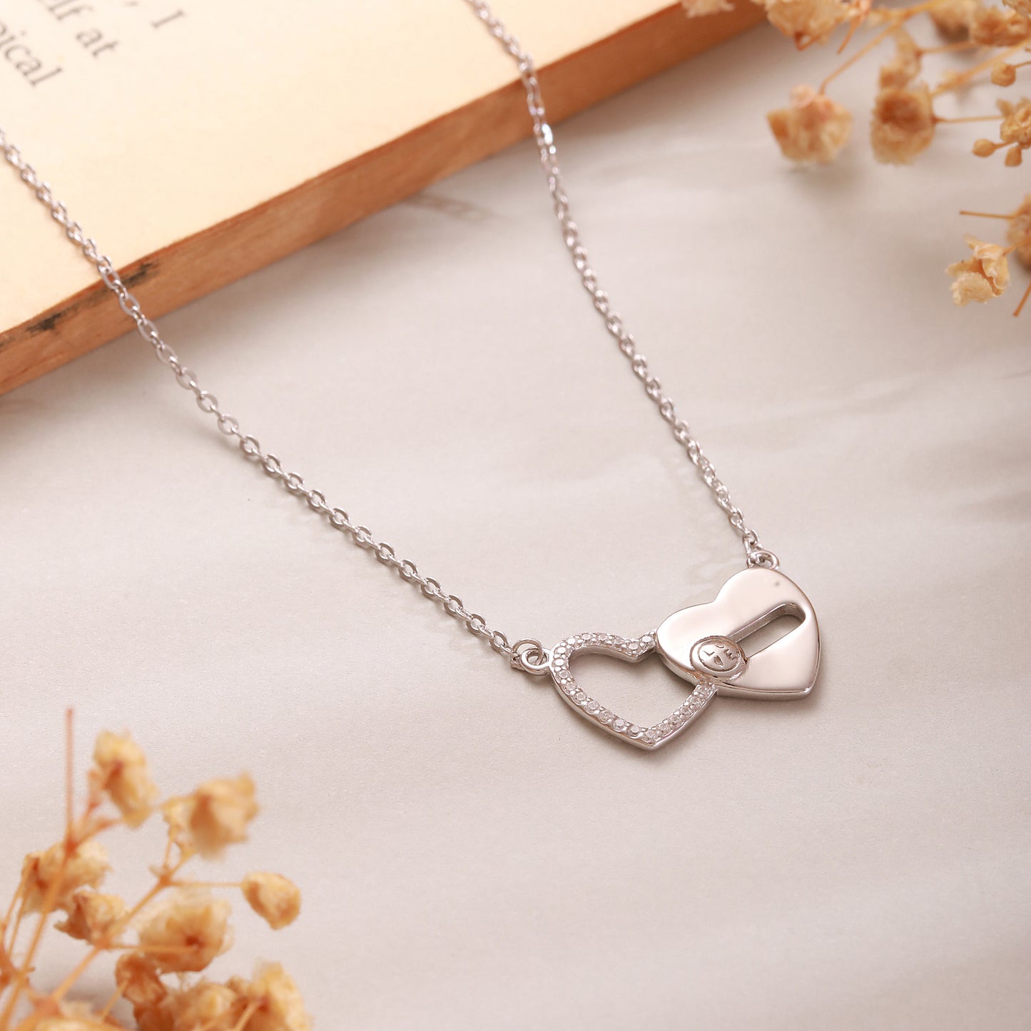 Sterling Silver Entwined Hearts Locket with Chain