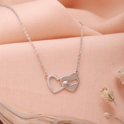 Sterling Silver Entwined Hearts Locket with Chain