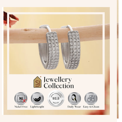 925 Sterling Silver Bali with CZ stones