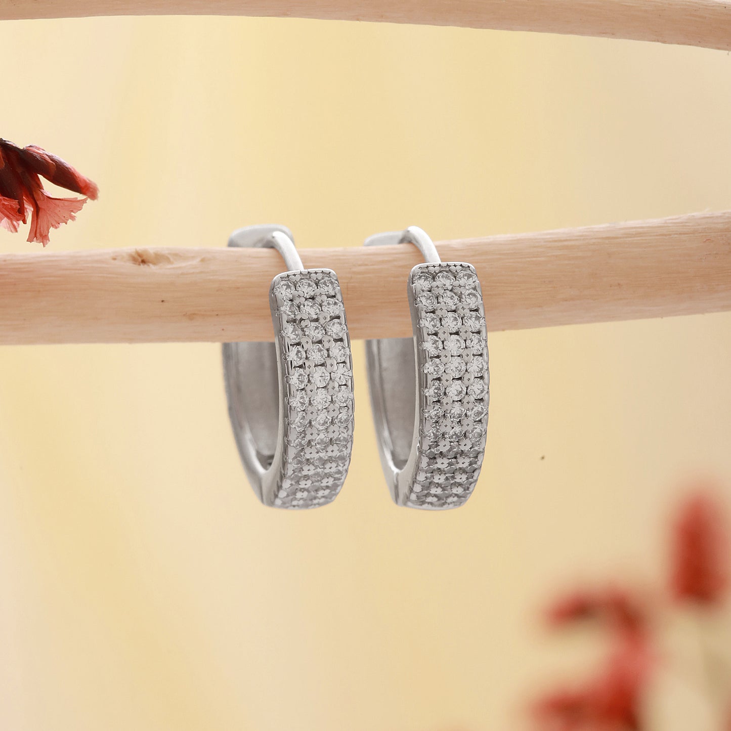 925 Sterling Silver Bali with CZ stones