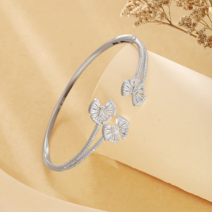 Sterling Silver CZ Bow Bracelet