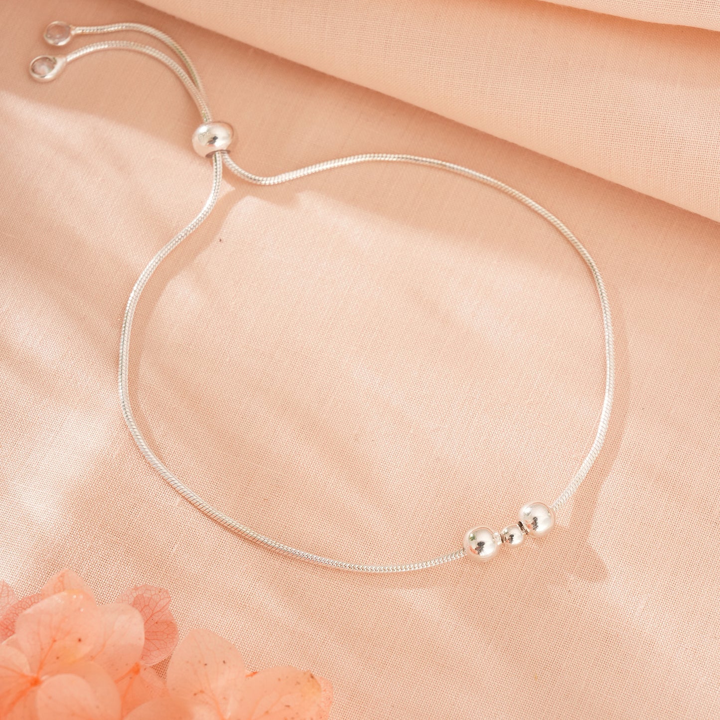 925 Sterling Silver Beaded Bracelet