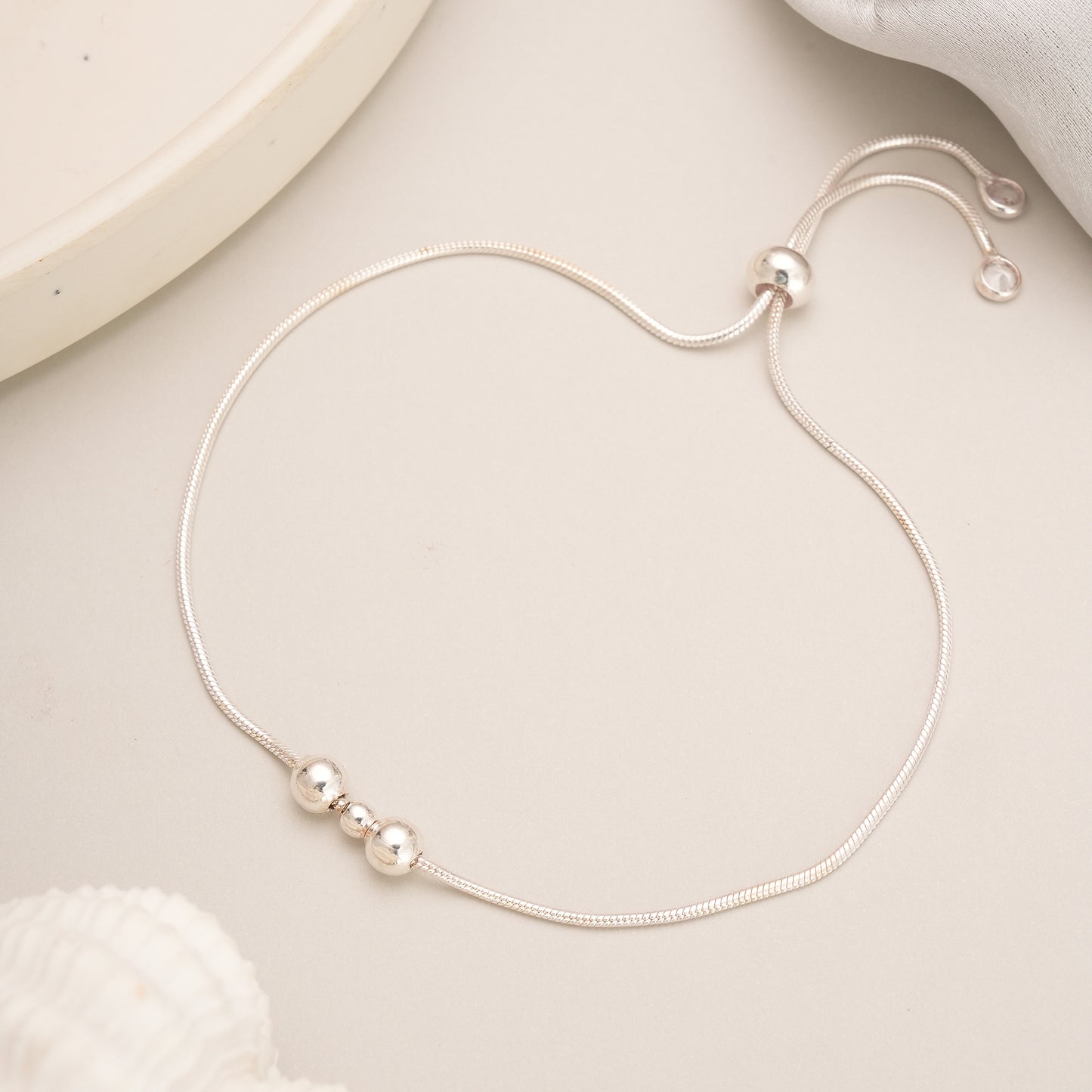 925 Sterling Silver Beaded Bracelet