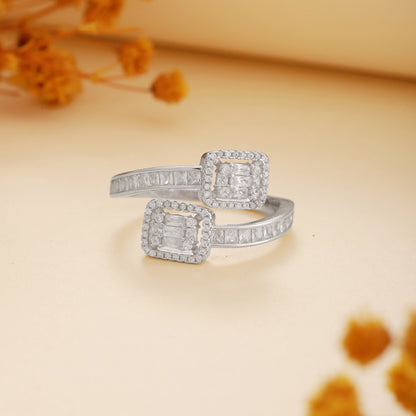 925 Silver Crystal Baguettes Ring