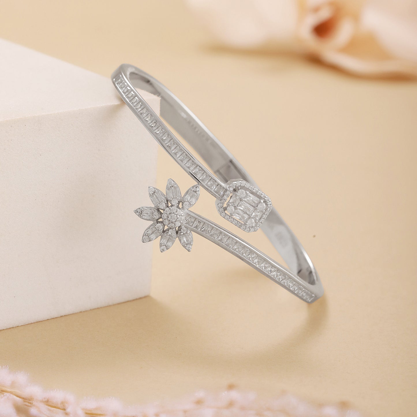 925 Sterling Silver Flower Bracelet