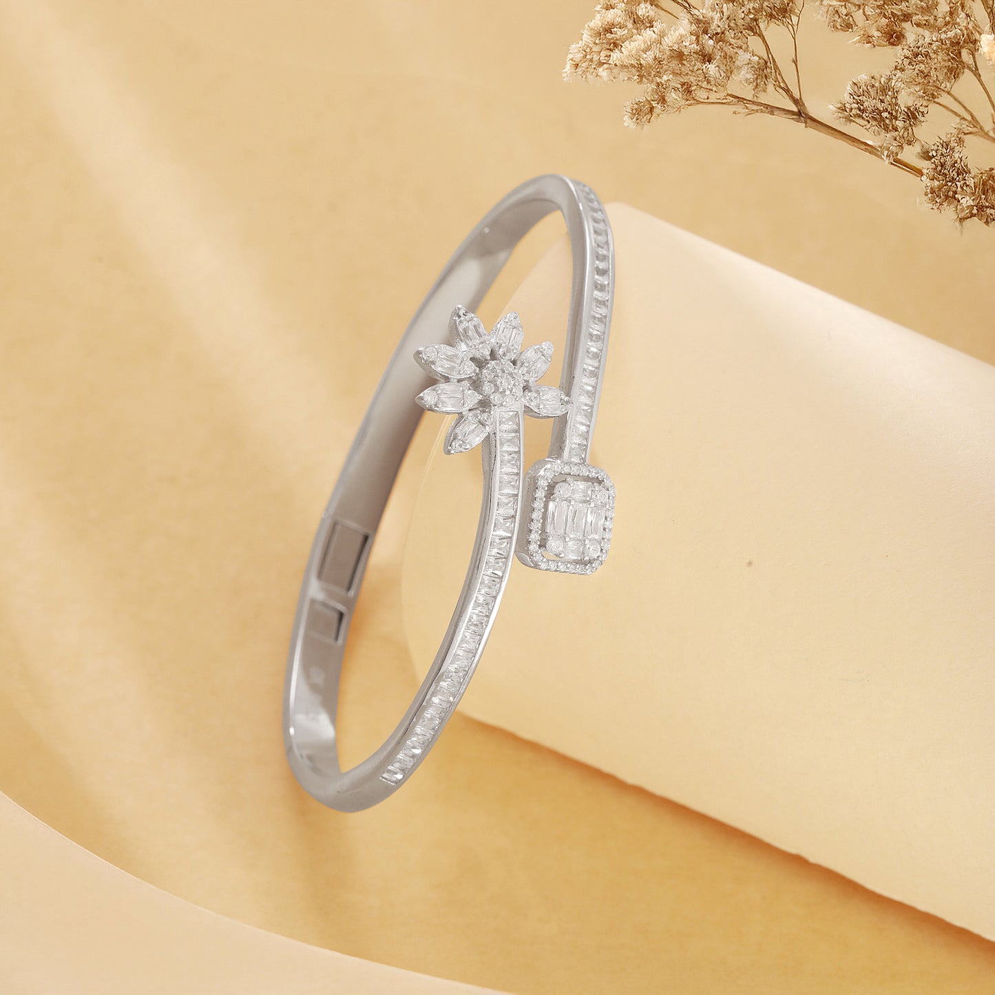 925 Sterling Silver Flower Bracelet