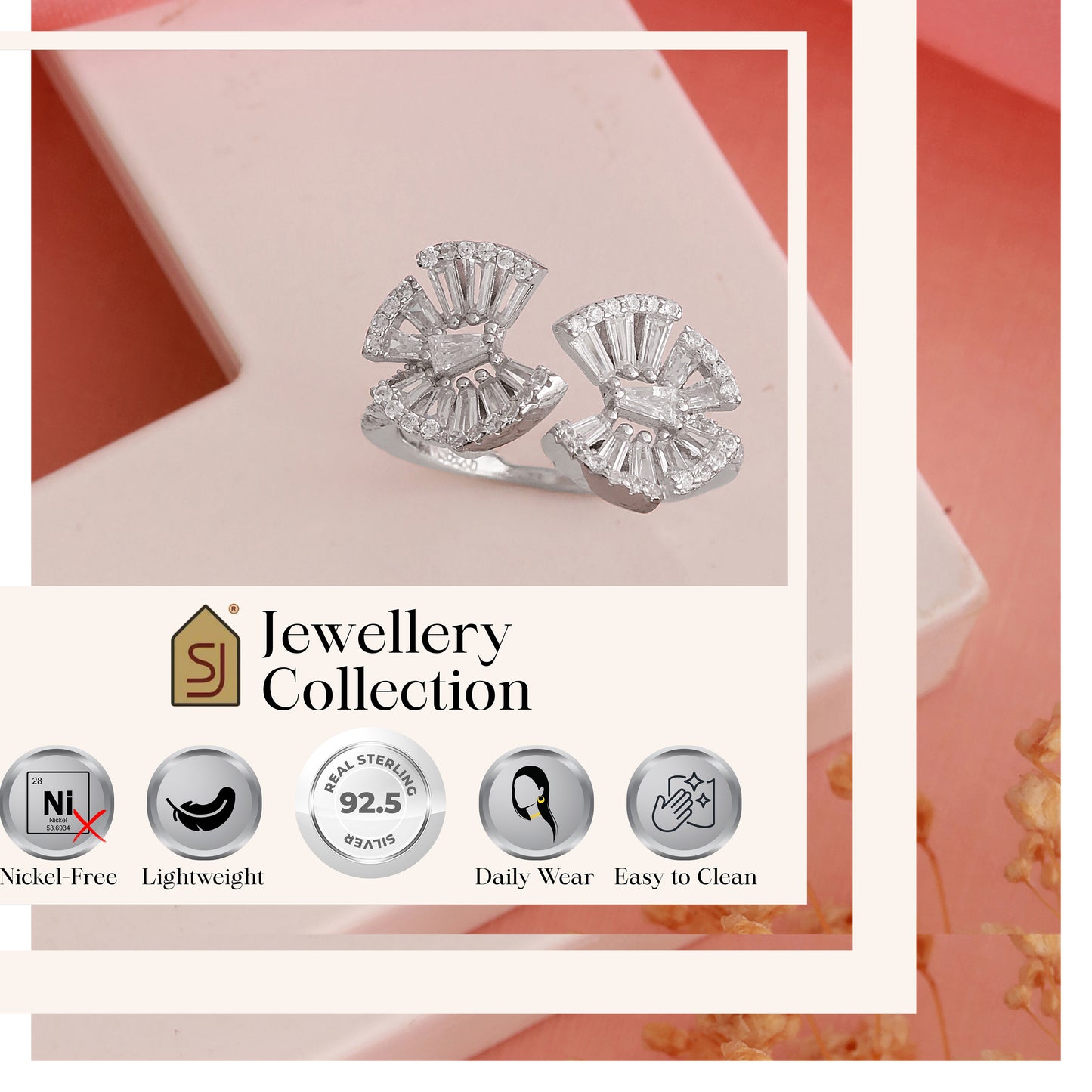 Sterling Silver CZ Bow Ring