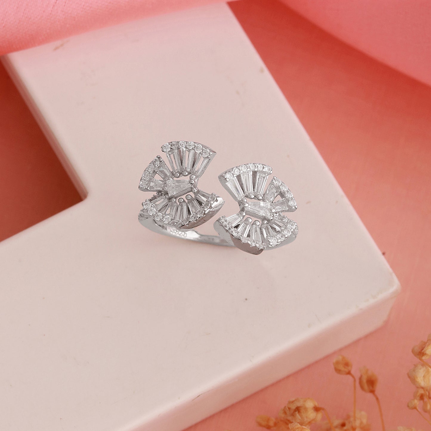 Sterling Silver CZ Bow Ring