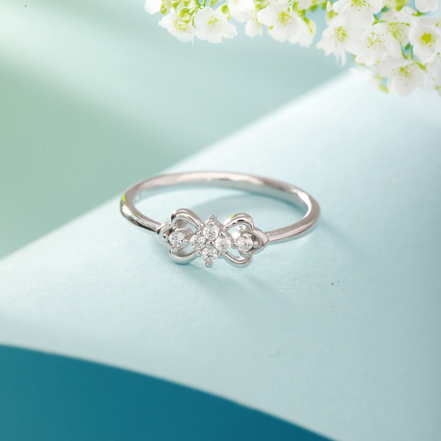 CZ Studded 925 Silver Ring