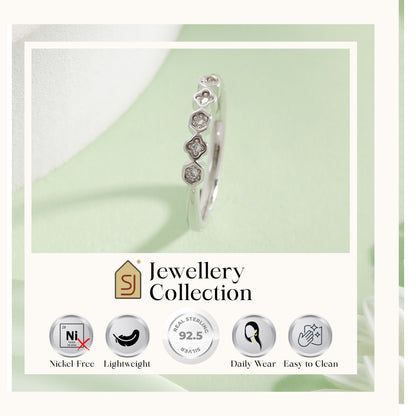 Classic CZ Studded 925 Silver Ring