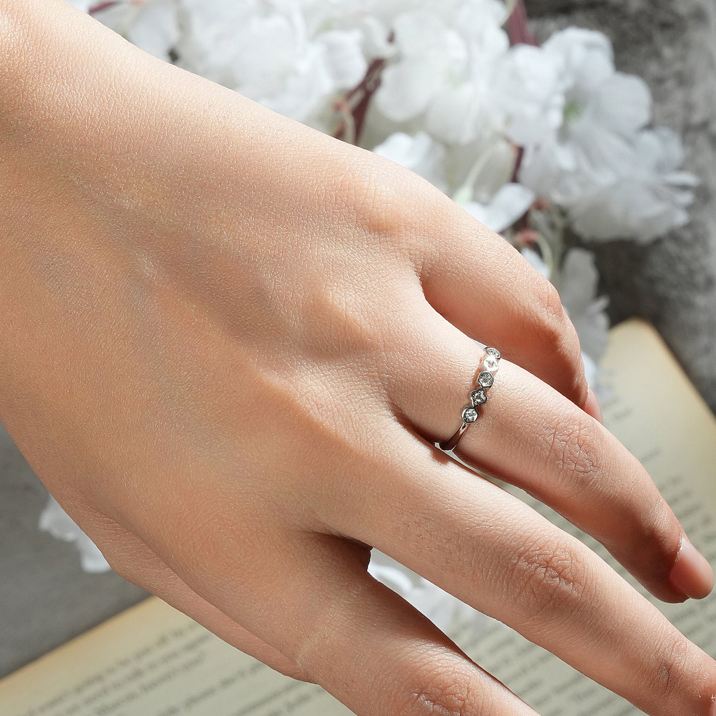 Classic CZ Studded 925 Silver Ring