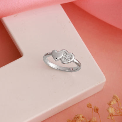 Twin Heart Sterling Silver Ring
