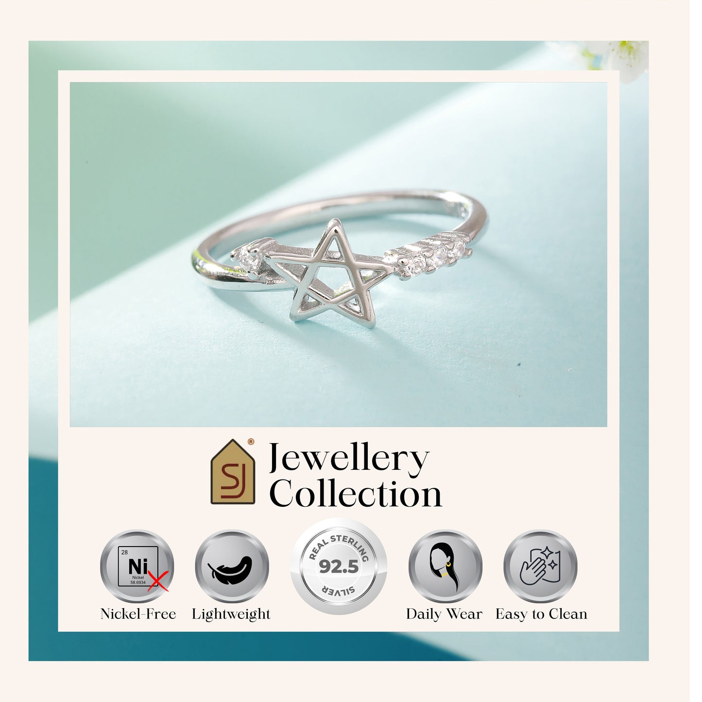925 Silver Starry Night CZ Studded Ring