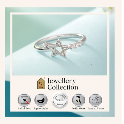 925 Silver Starry Night CZ Studded Ring