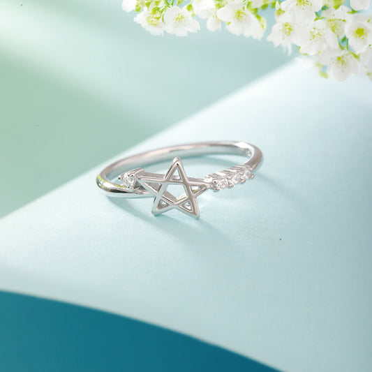 925 Silver Starry Night CZ Studded Ring