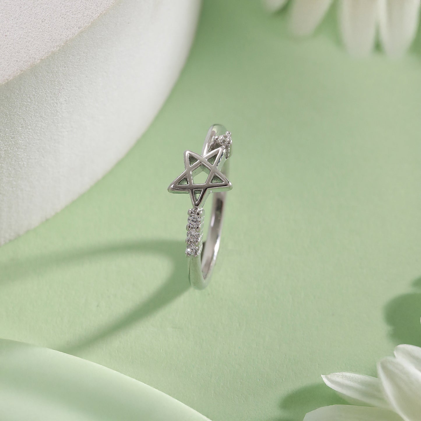 925 Silver Starry Night CZ Studded Ring