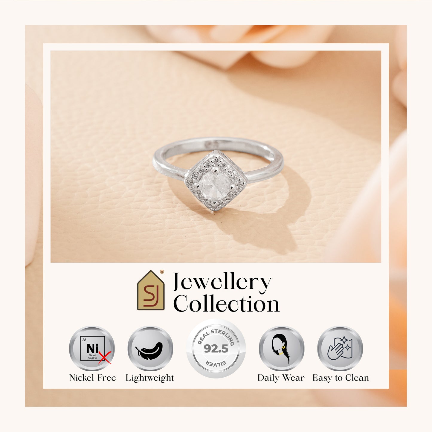 925 Sterling Silver Solitaire Ring
