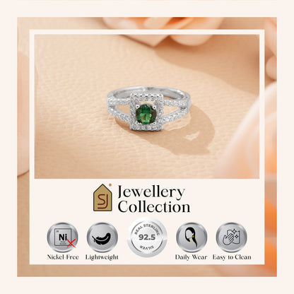 Emerald Green 925 Sterling Silver Ring