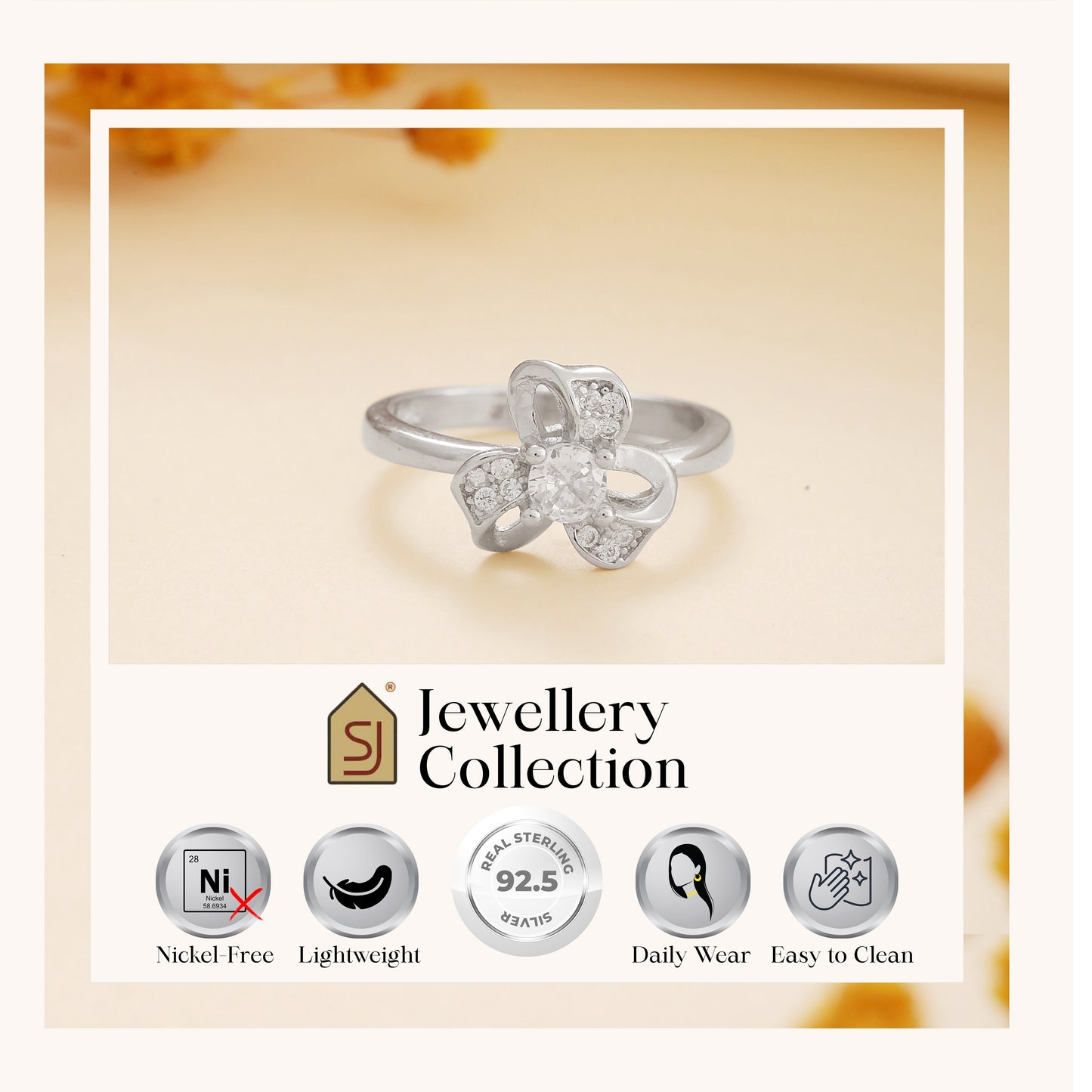 CZ Floral Bloom Ring in 925 Sterling Silver