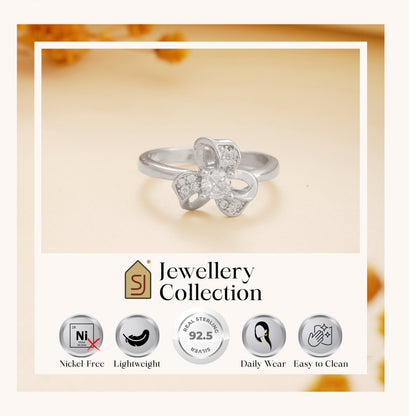 CZ Floral Bloom Ring in 925 Sterling Silver
