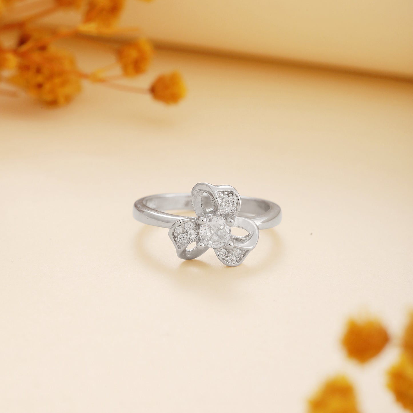 CZ Floral Bloom Ring in 925 Sterling Silver
